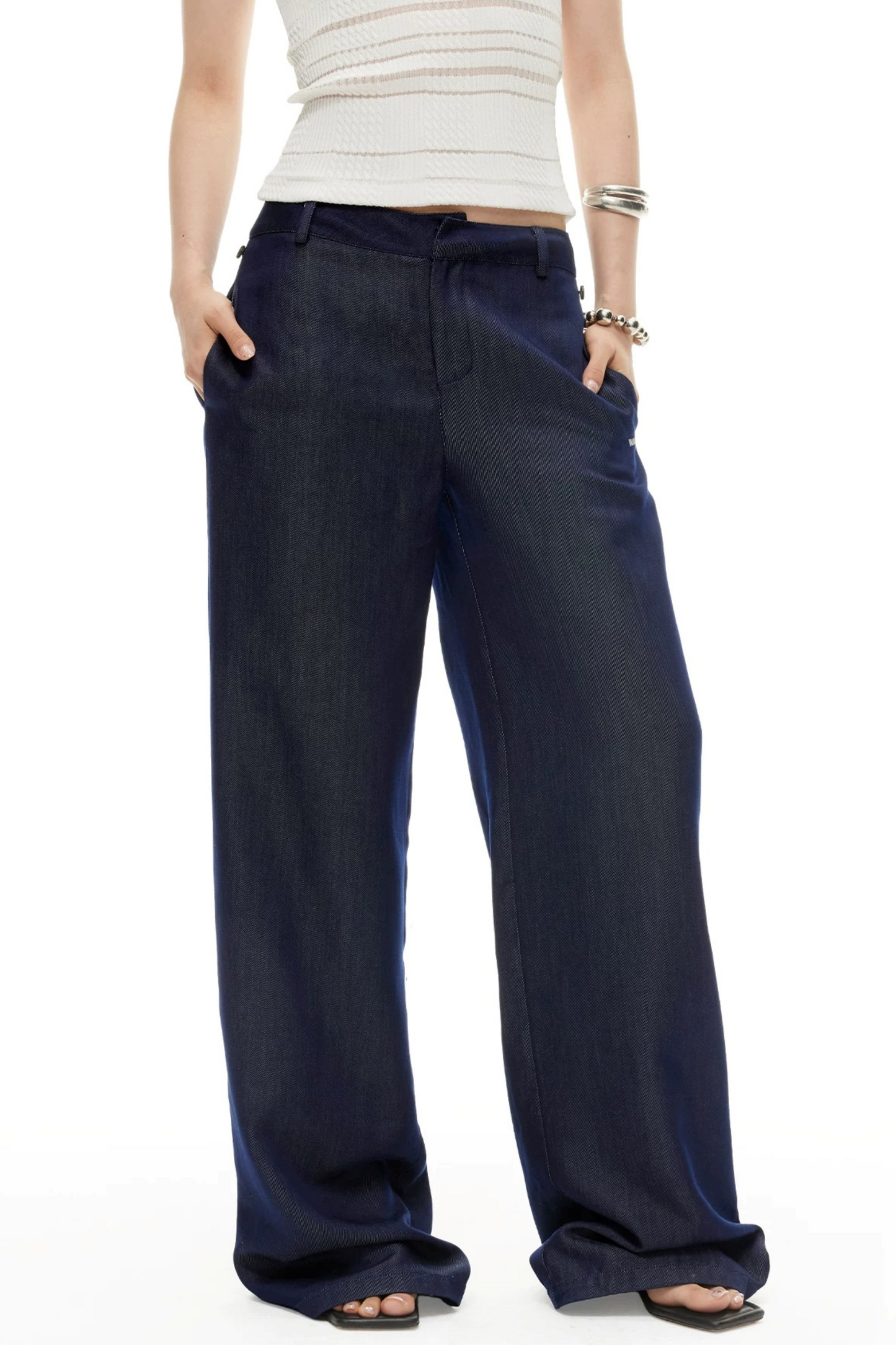Lyocell Wide-Leg Pants Detachable Skirt