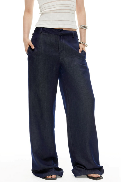 Lyocell Wide-Leg Pants Detachable Skirt