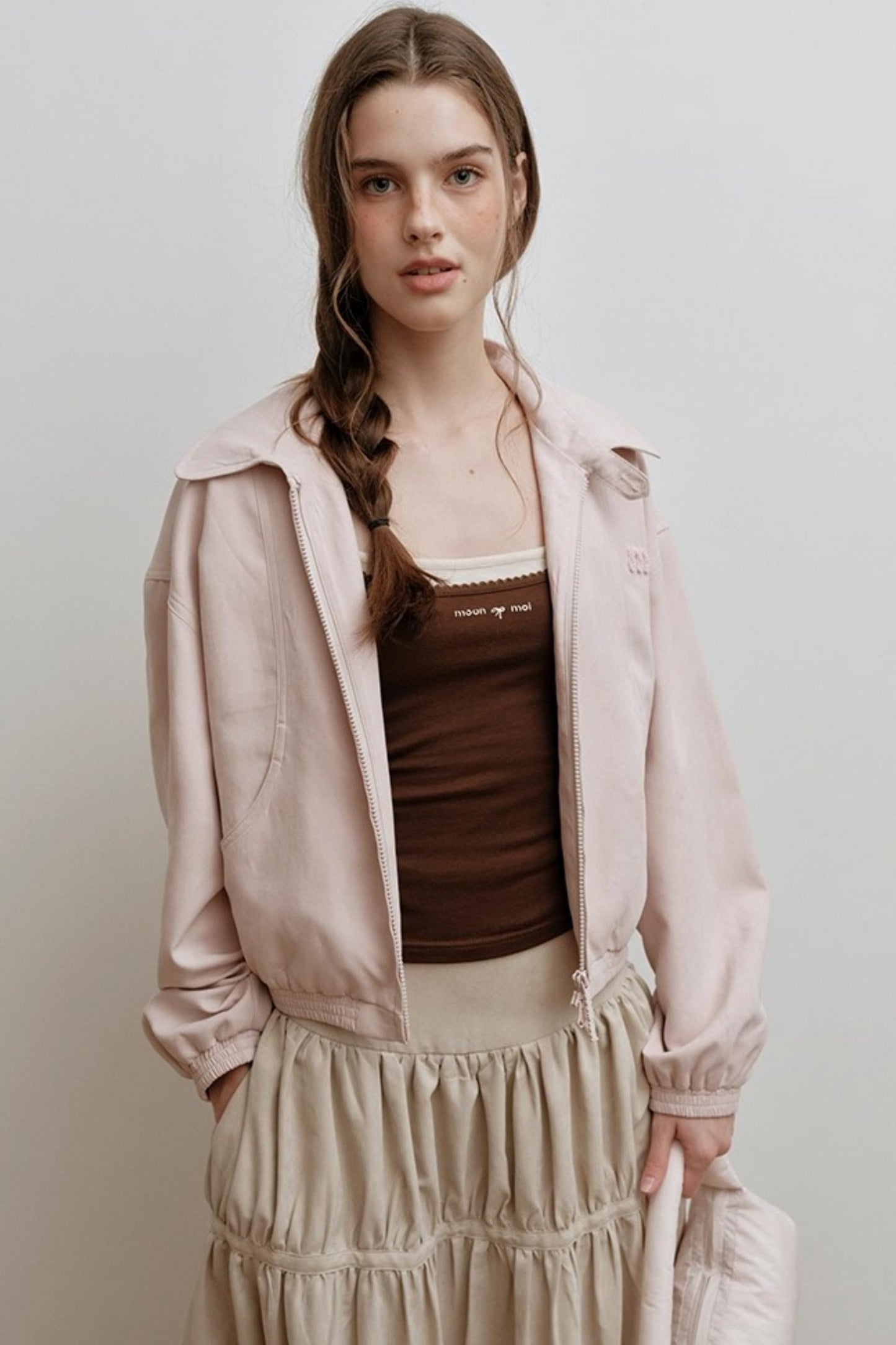 Faux Suede Embroidery Jacket
