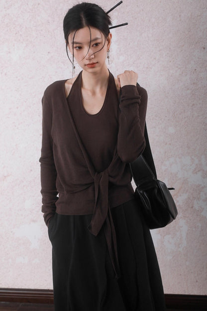 Autumn Mocha Brown Knitted Sweater