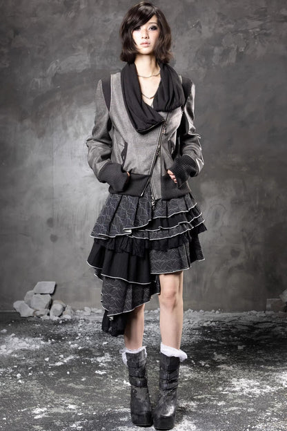 Dunkle Nischen-Lederjacke