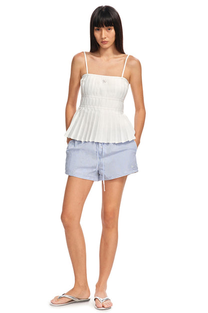 Pleated One-Shoulder Camisole