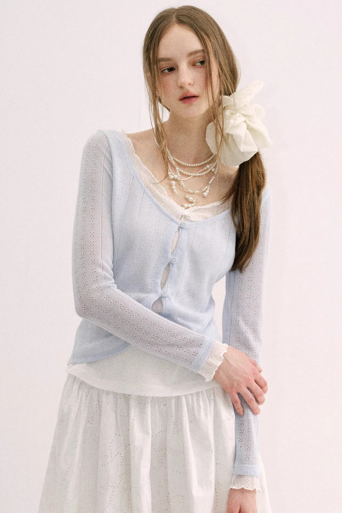 Artist-Designed Lace Knit Top