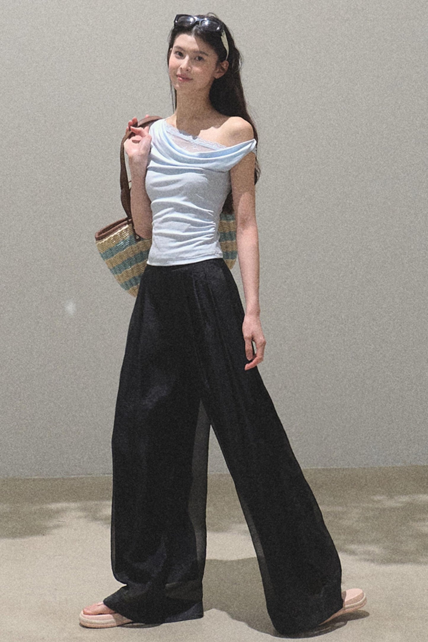 Pearlescent Wide Leg Trousers