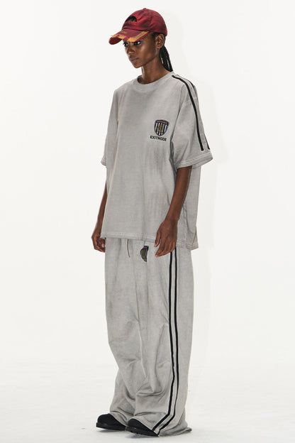 Sport Badge Cotton Pleat Pants