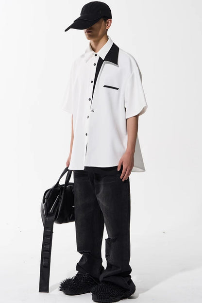 Colorblock Patchwork Shirt