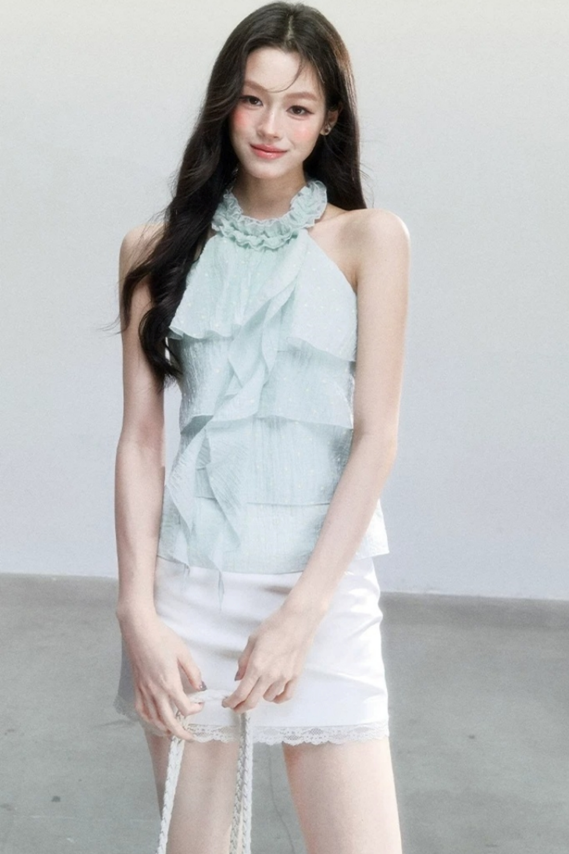 Mint Green Polka Dot Top Set-Up