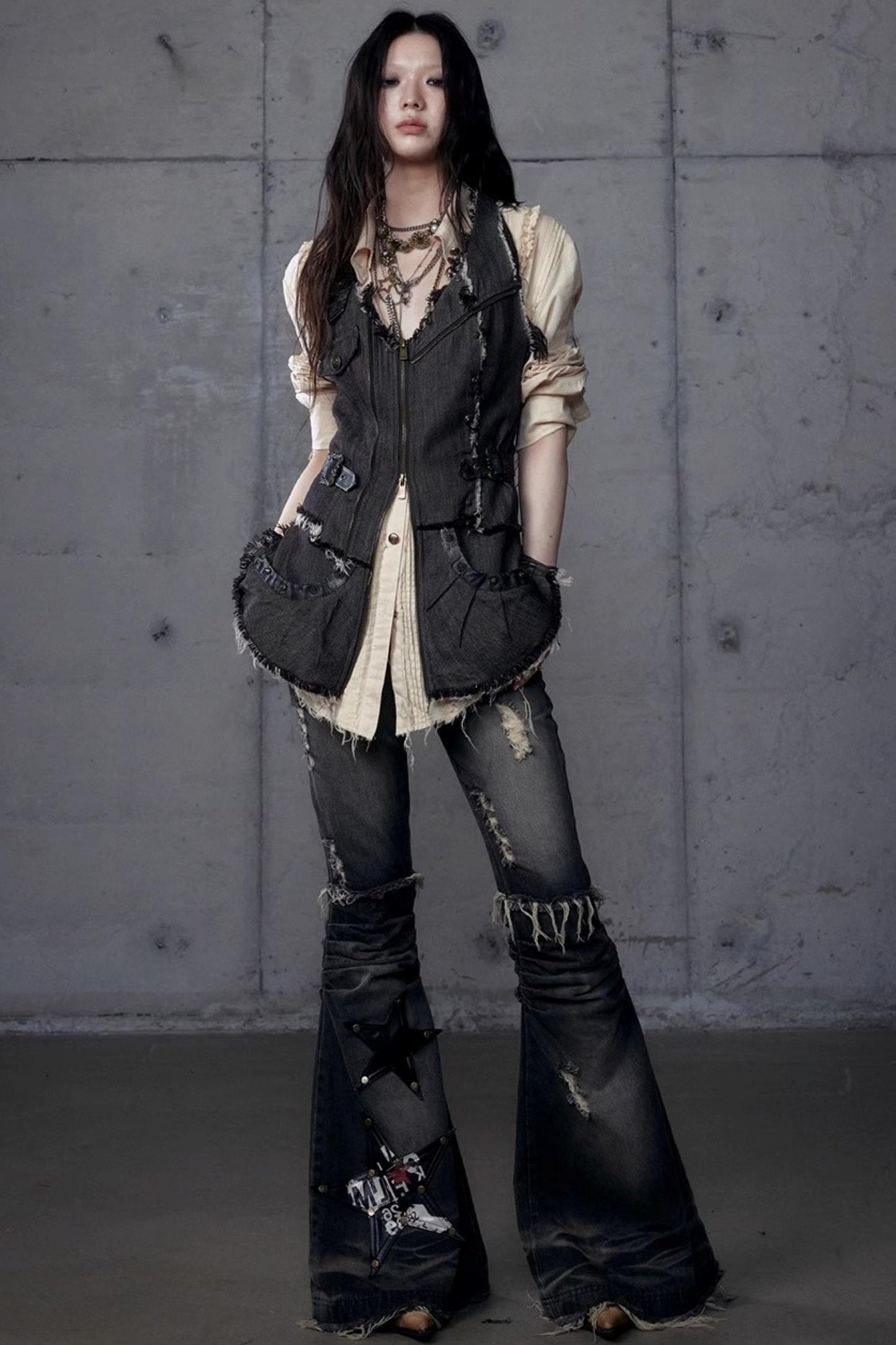 Workwear Waist Denim Vest