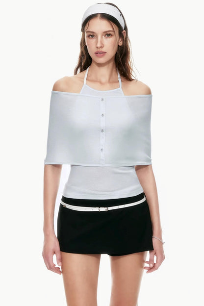 Halter Neck Cape Top Set