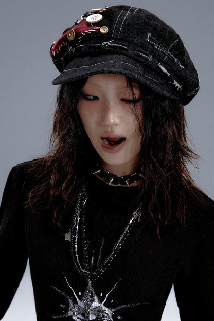 Garden Punk Denim Beret