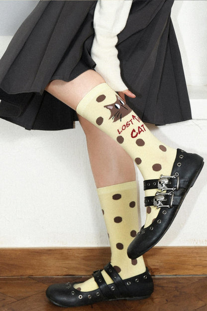 Contrasting Polka Dot Socks
