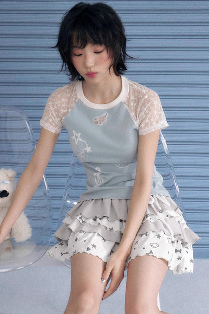 SagiDolls Starry Lace Shoulder Tee