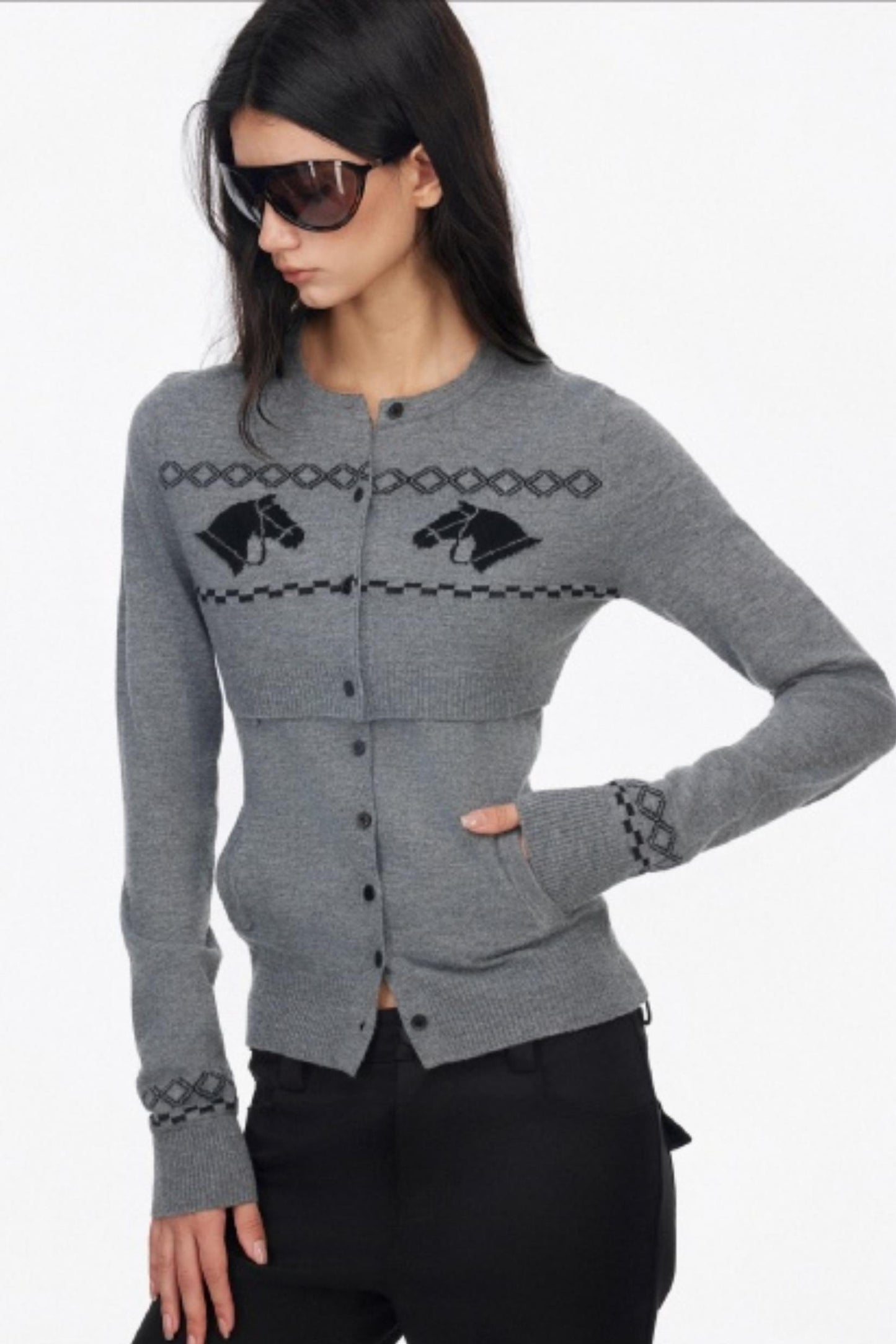 Two Piece Wool Knit Cardigan Set-Up