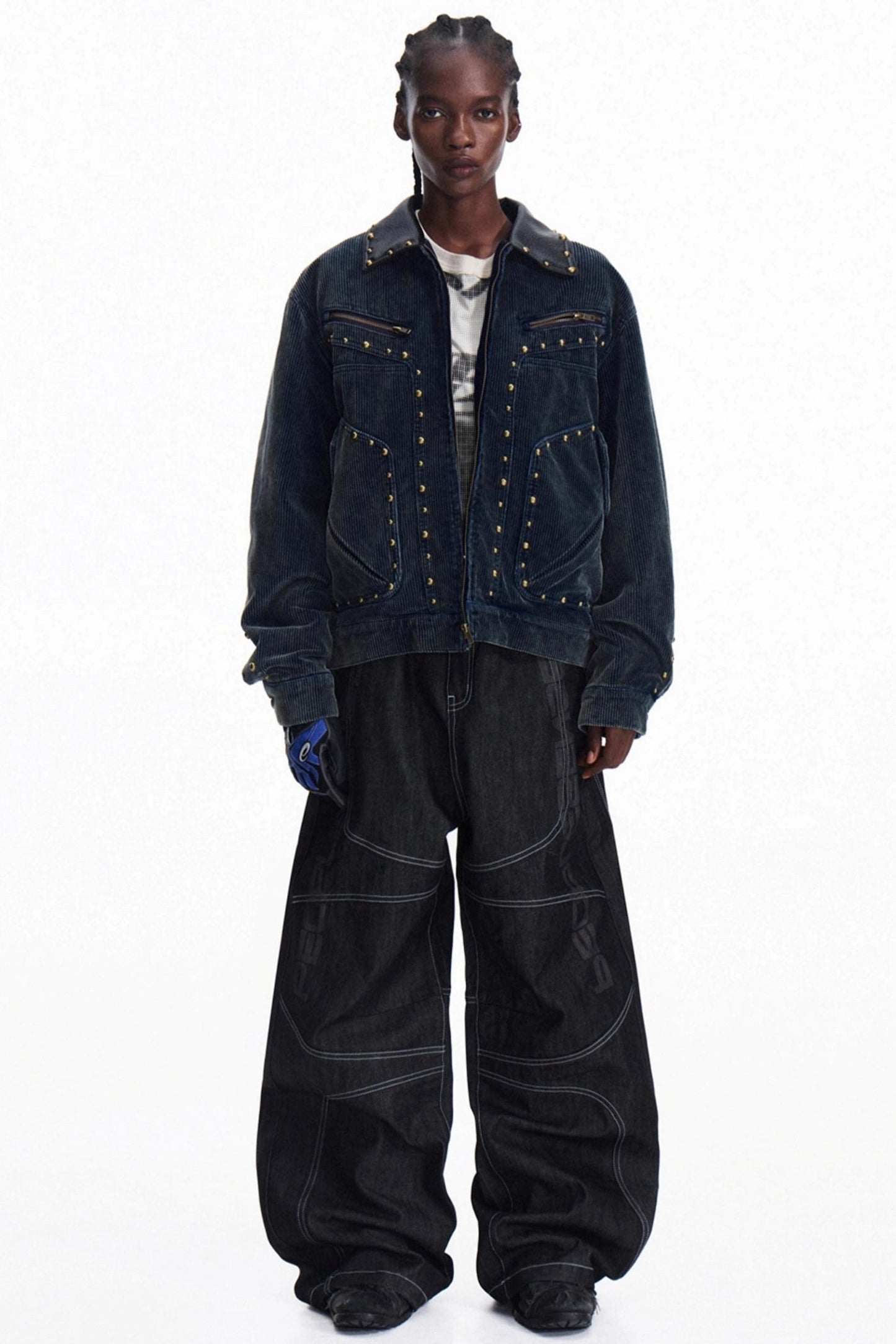 Red-Eared Wide-Leg Jeans