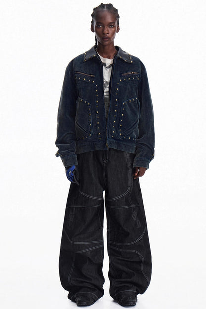 Red-Eared Wide-Leg Jeans