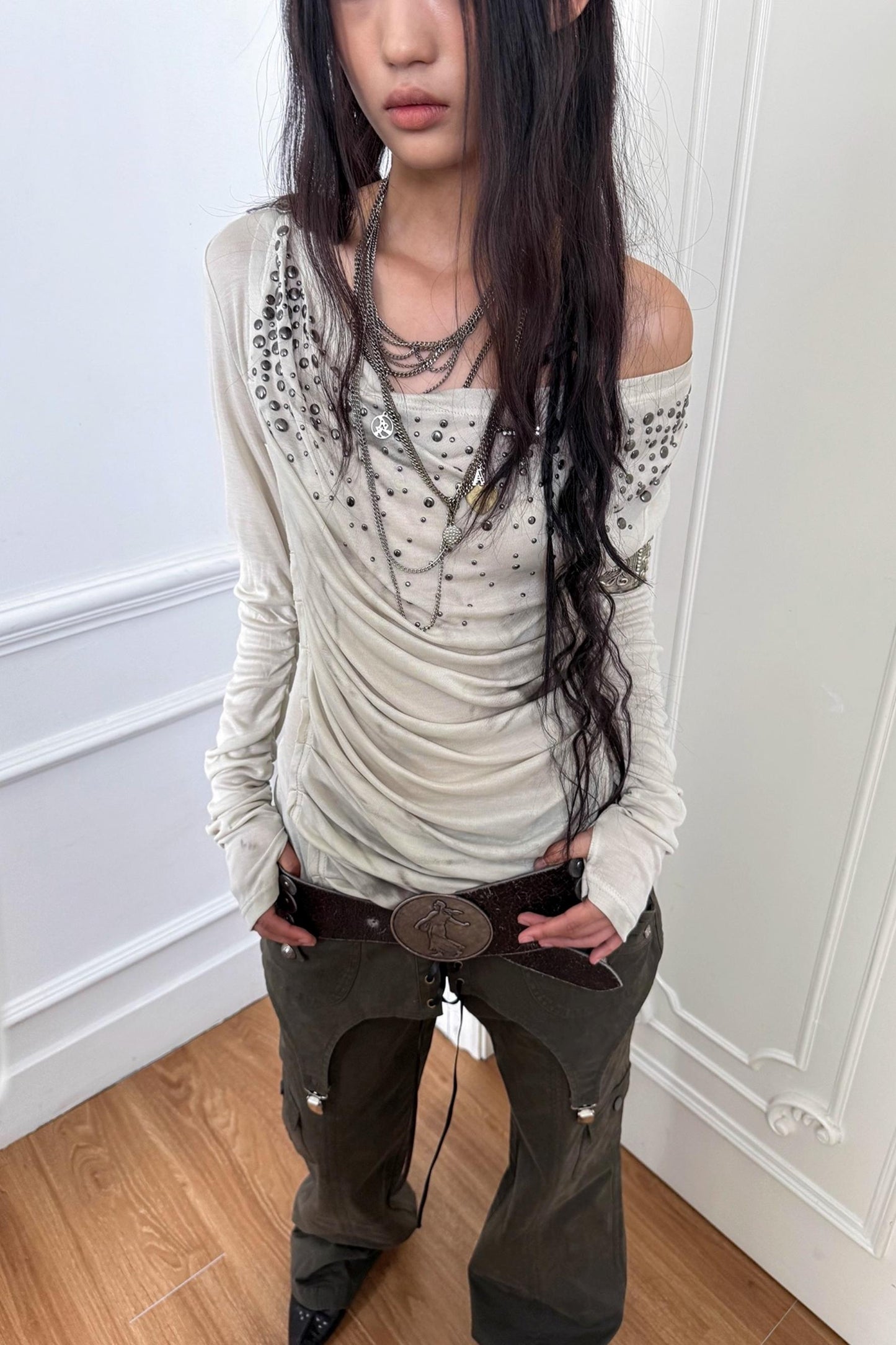 French Vintage Diamond Print Swing Top