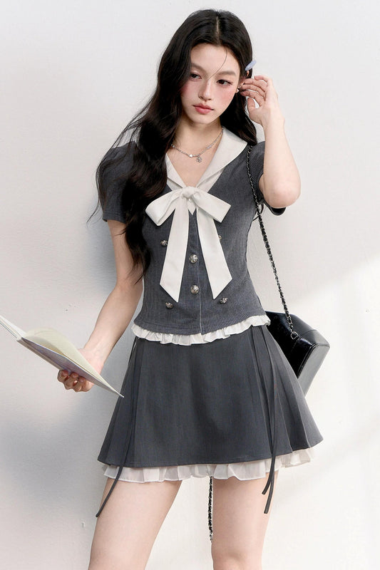 Cloud Whisper Bow Tie Top Set-Up