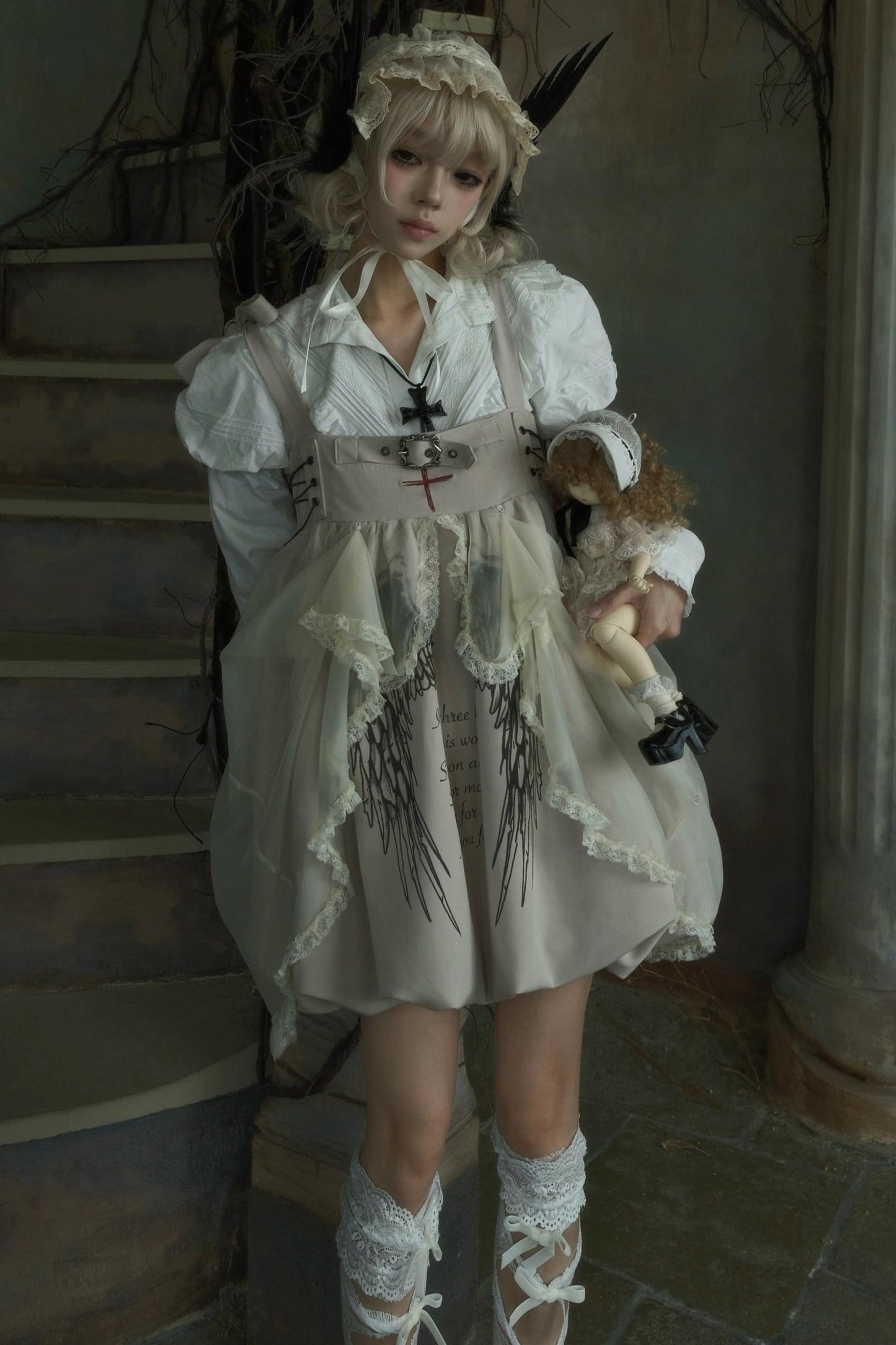 Cross Wing Mesh Doll Dress