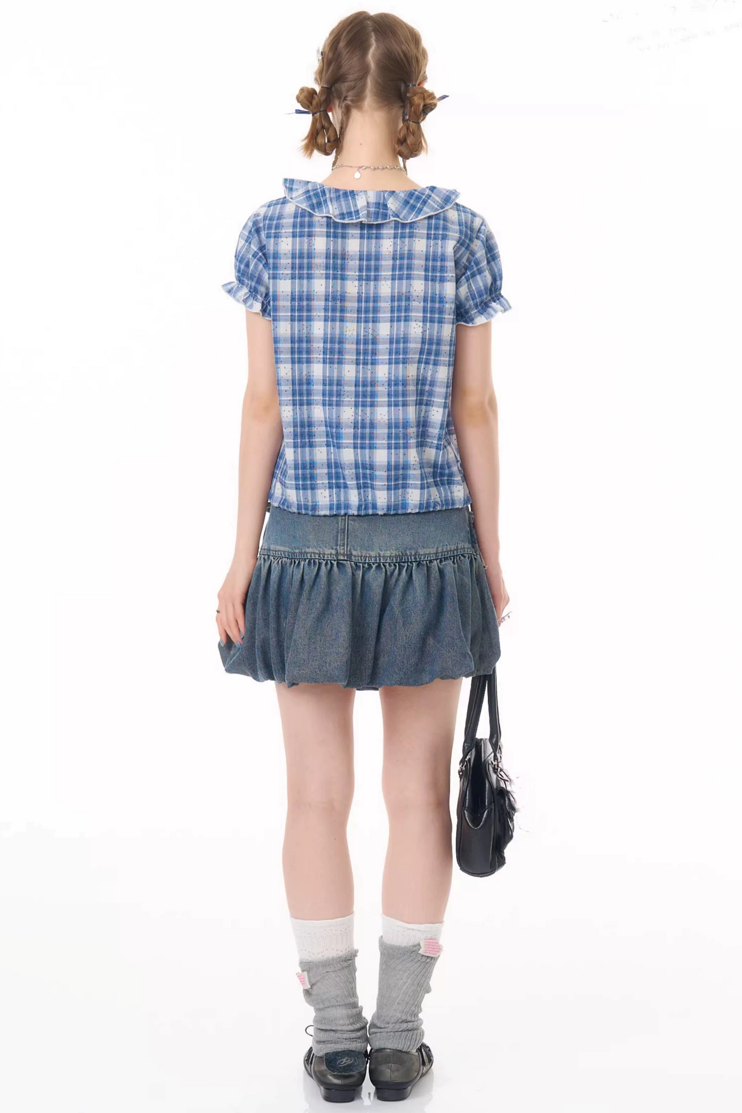 Plaid Patchwork Summer Blouse
