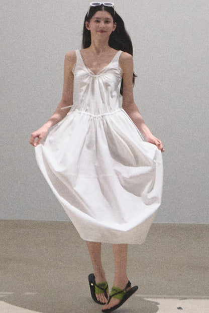 Sycamore Rose Fiber Balloon Skirt Dress