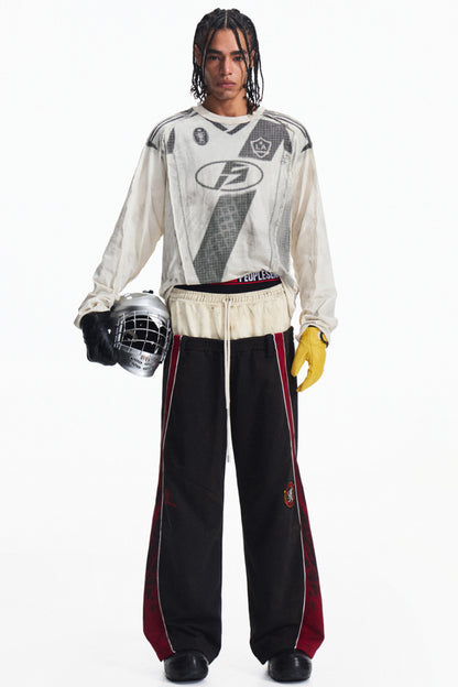 Vintage Panel Print Long Sleeve T-Shirt