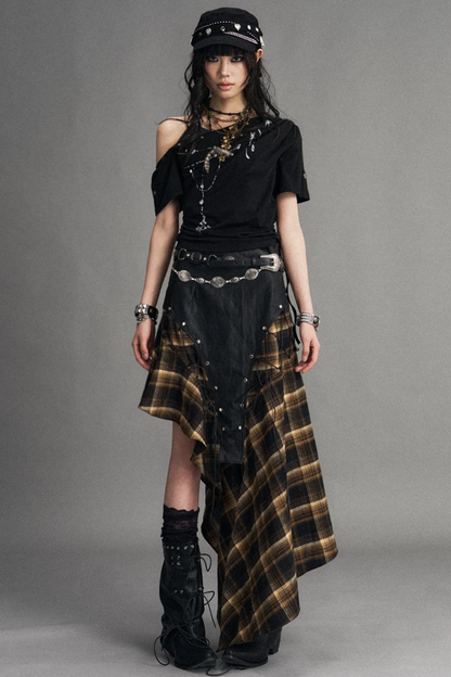 Punk Retro Plaid Skirt