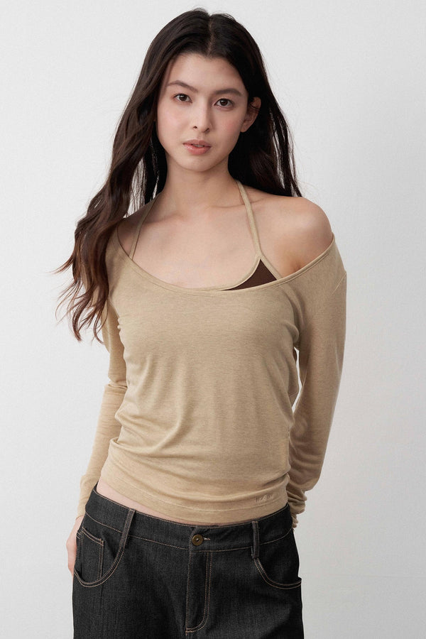 Orchid Merino Wool Halterneck Tops