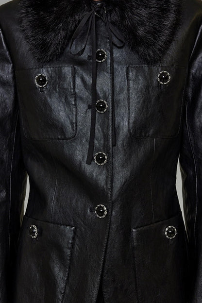 Fur Collar Patchwork Jacket