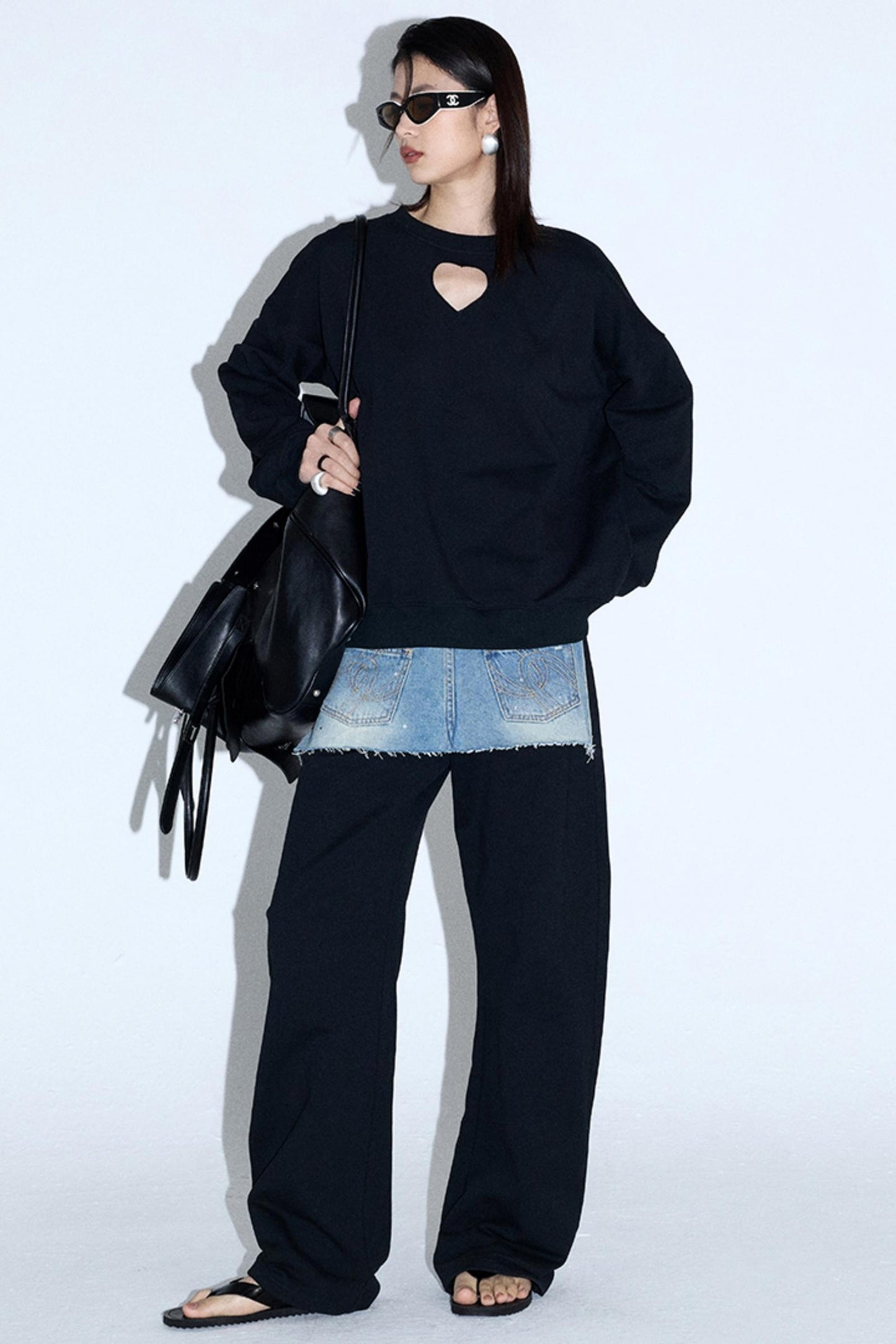 Embroidered Hollow Heart Top