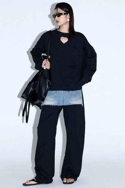 Embroidered Hollow Heart Top