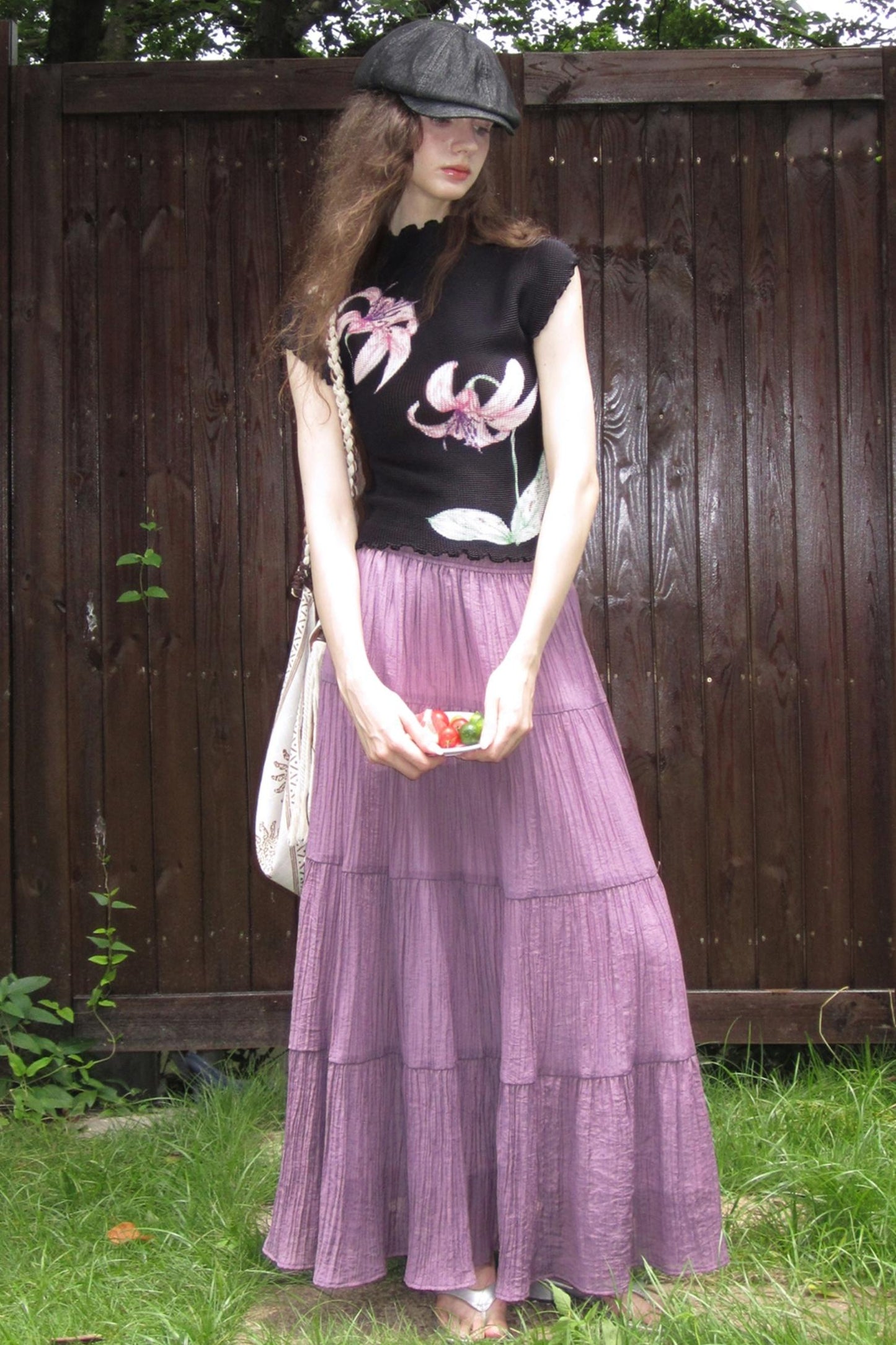 Whisper Purple Stretch Top With Purple Skirt Set-Up