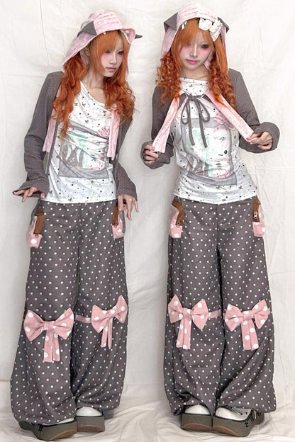 Original Mint White Polka Dot Top