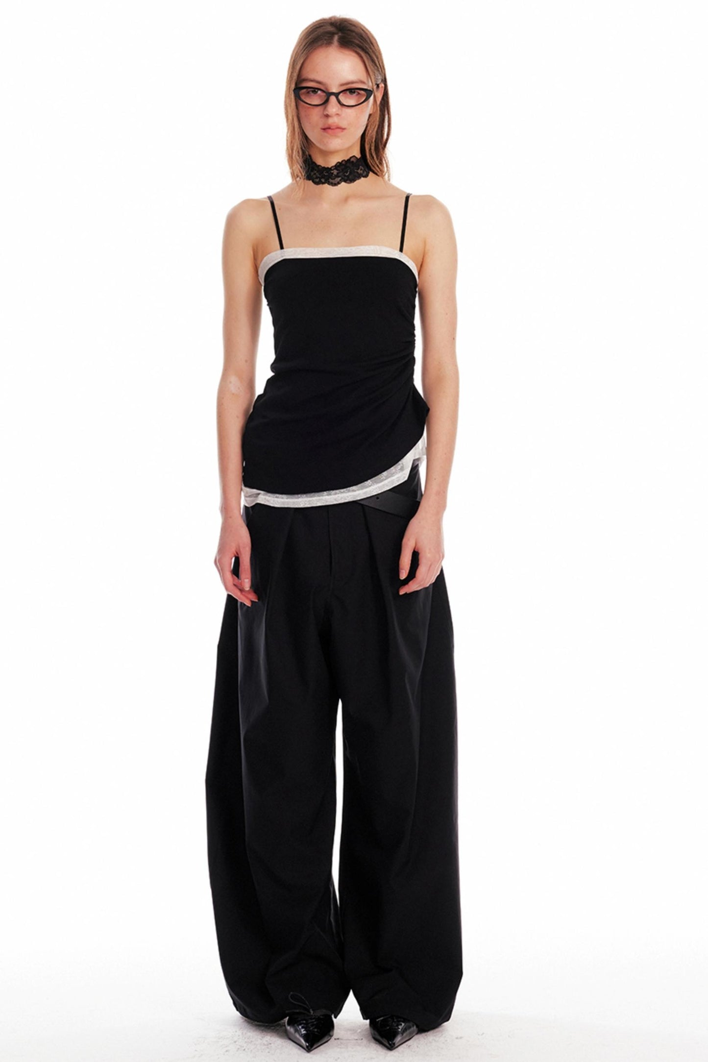 Pleated Lace Camisole