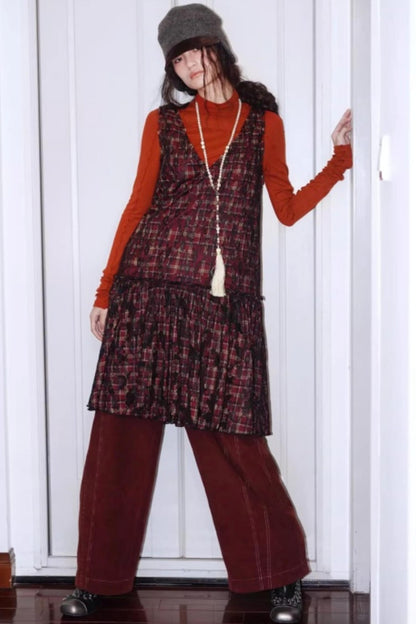 Vintage Suede Sleeveless Dress