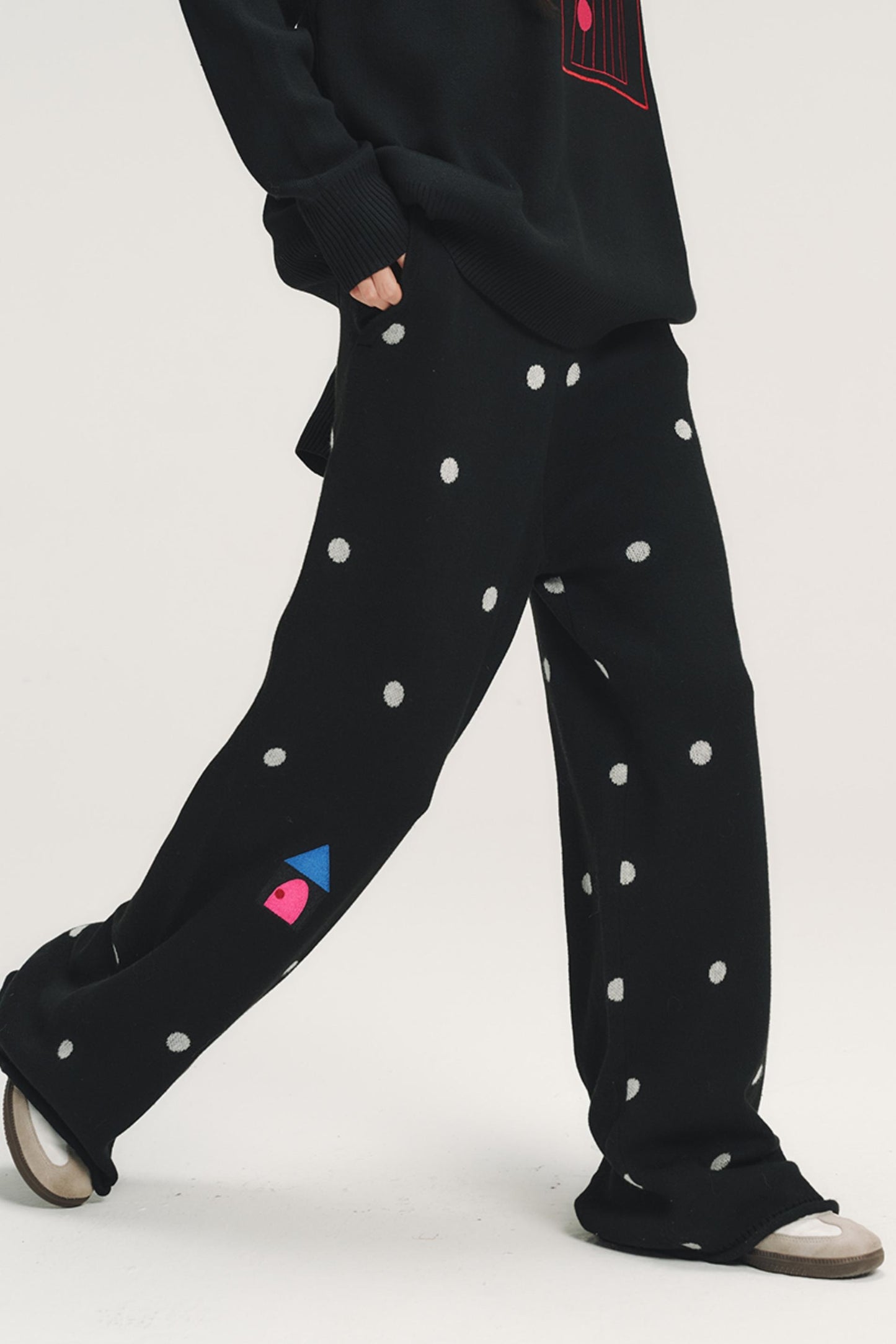Colorful Polka Dot Knit Pants