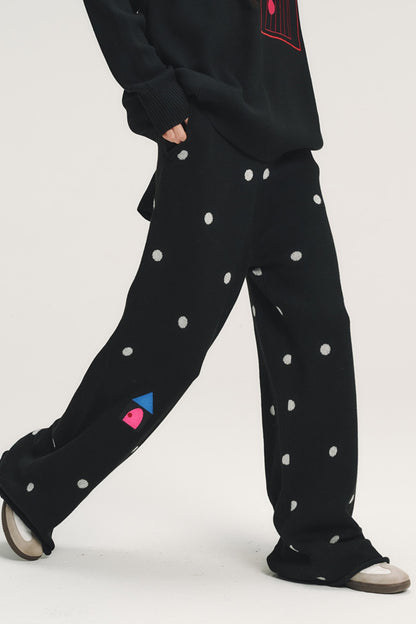 Colorful Polka Dot Knit Pants