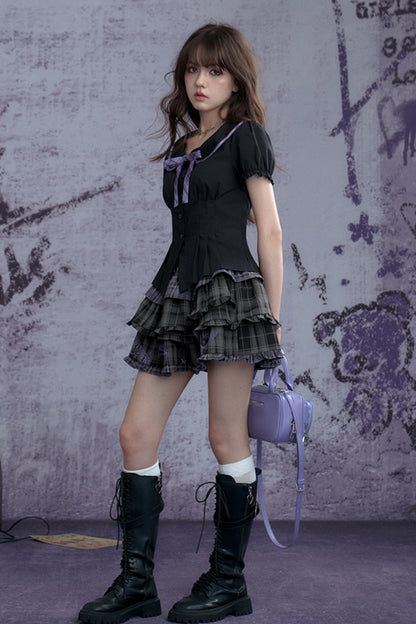 Checkered Power Play Black Top