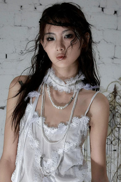 Retro Lace Beaded Choker