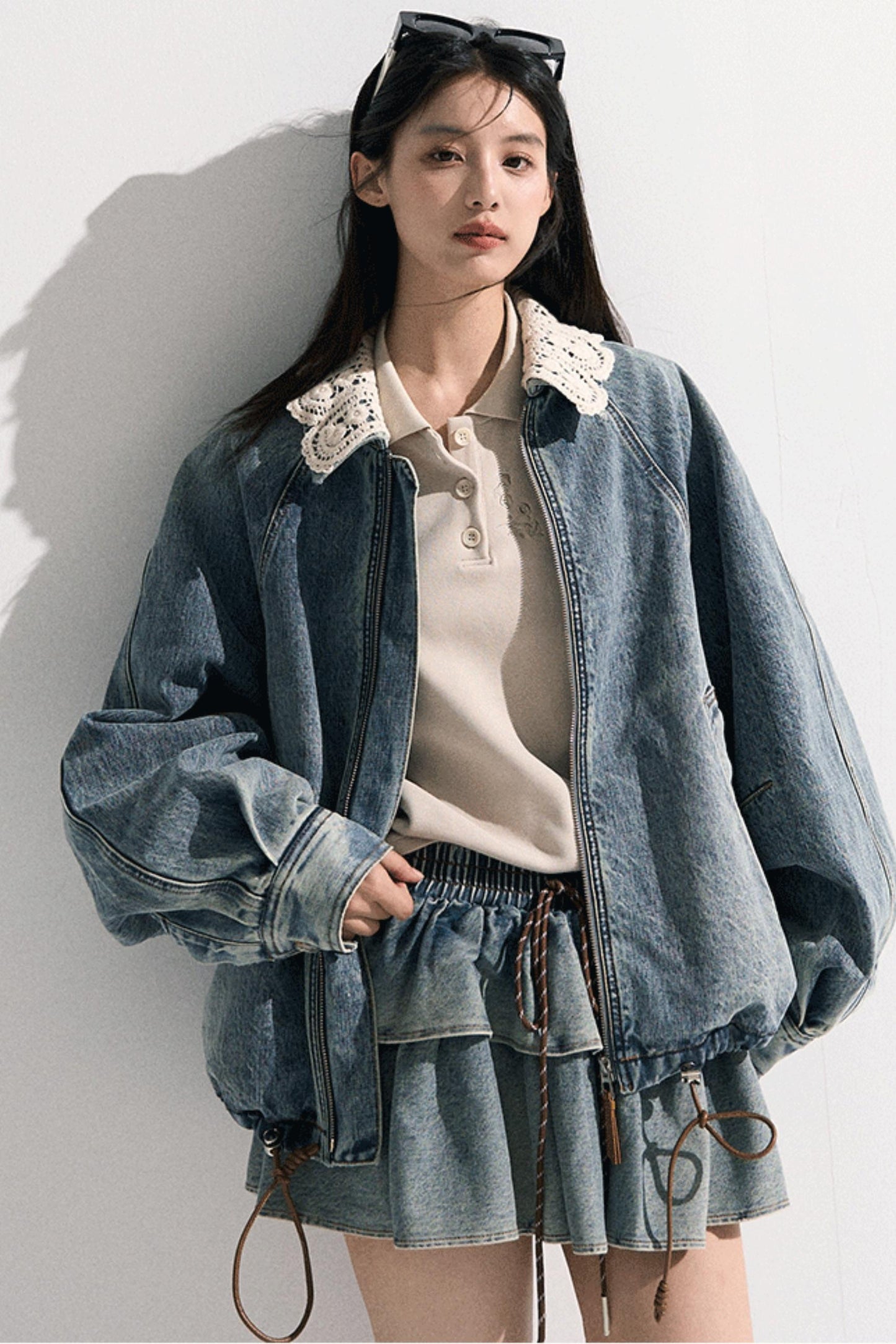 Vintage Crochet Denim Jacket Set-Up