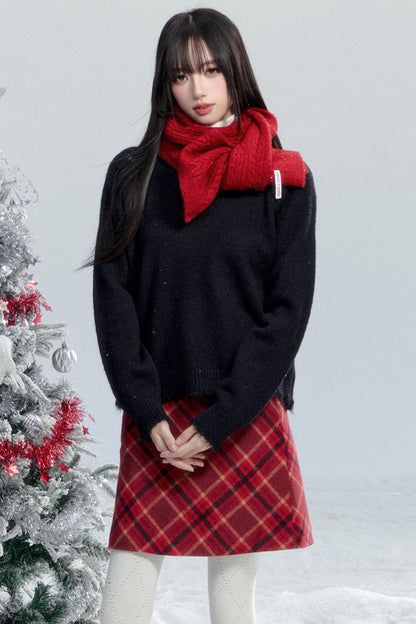 Fringed Raw Edge Knit Top