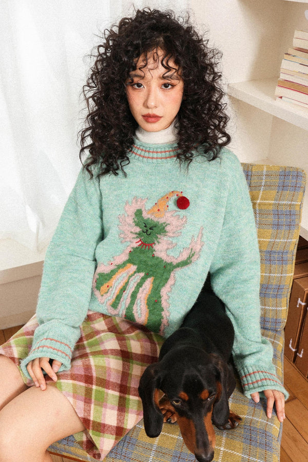 Lazy Mohair Knitted Pullover Top
