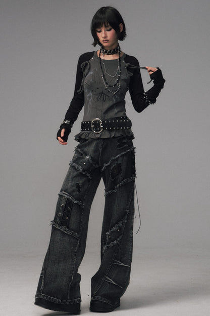 Garden Streetpunk Wide-Leg Jeans Pants