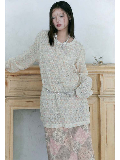 Colorful Dots Loose Pullover Knit