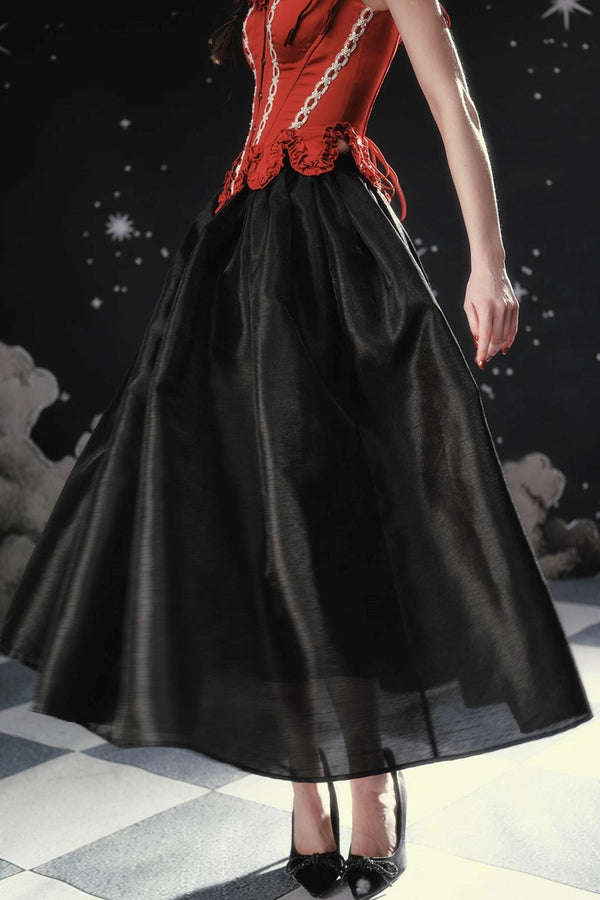 Pearlescent Satin Puffy Skirt