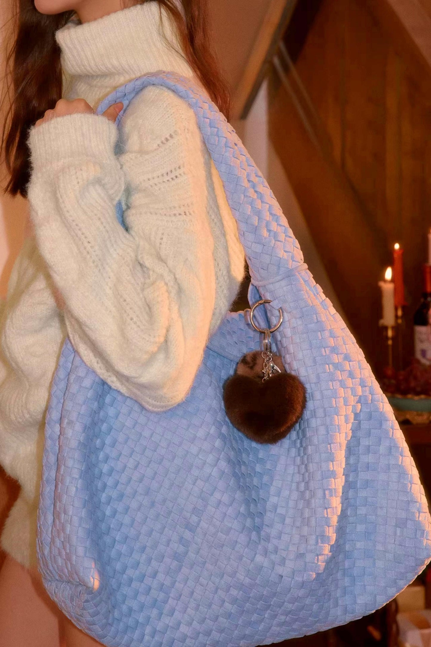 Vintage Faux Suede Shoulder Bag