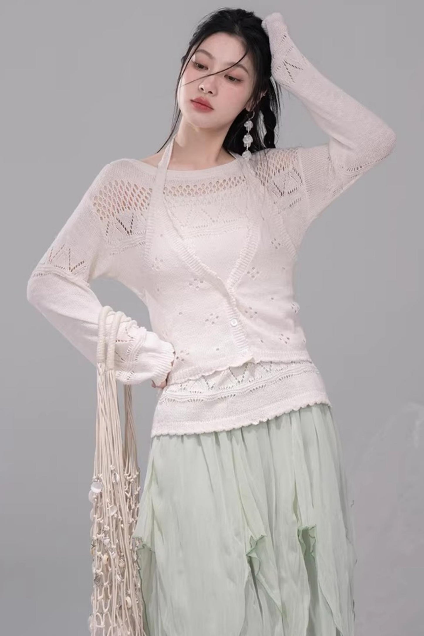 Translucent Cedar Apricot Vest Set