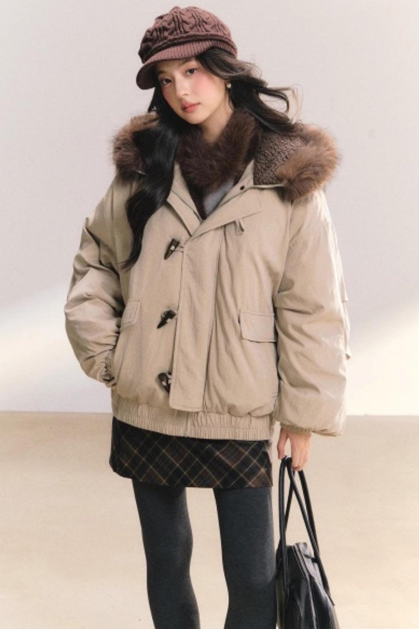 Amber Glaze Hooded Parka Coat