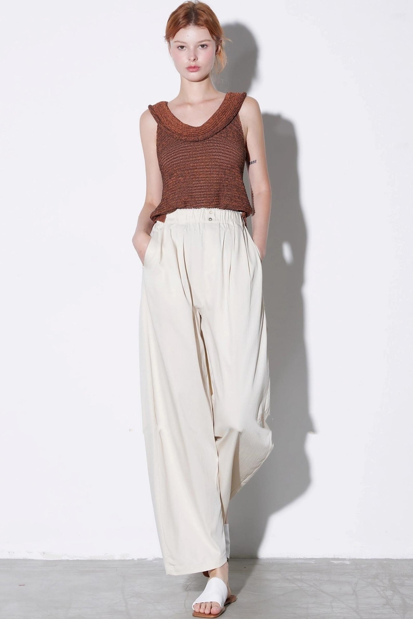 Cool Lyocell Walking Wide-Leg Trousers