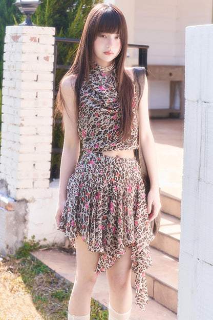 Leopard Chiffon Cami Set-Up