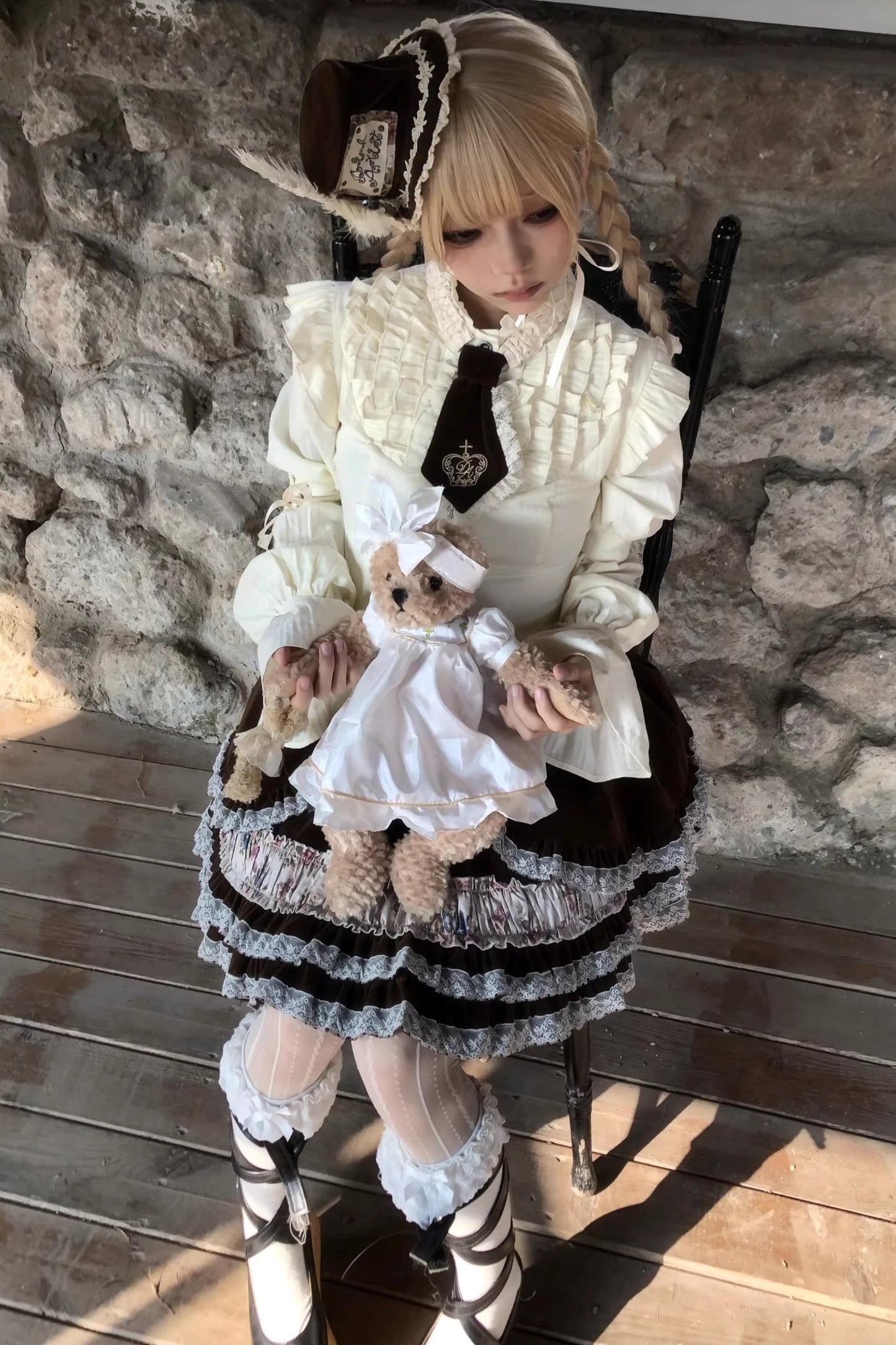 Beige Lace Trim Shirt